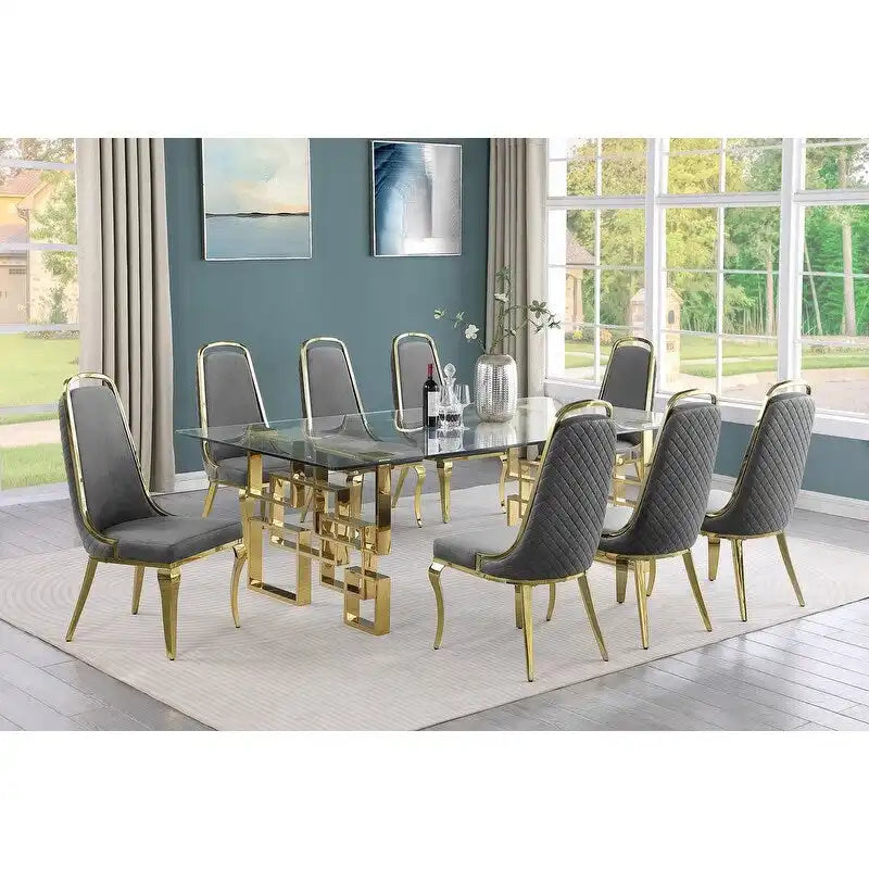 Ensembles de salle à manger avec grande table en verre Meubles de qualité supérieure