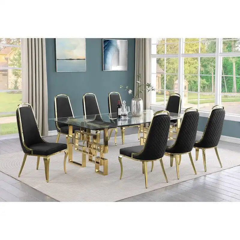 Ensembles de salle à manger avec grande table en verre Meubles de qualité supérieure