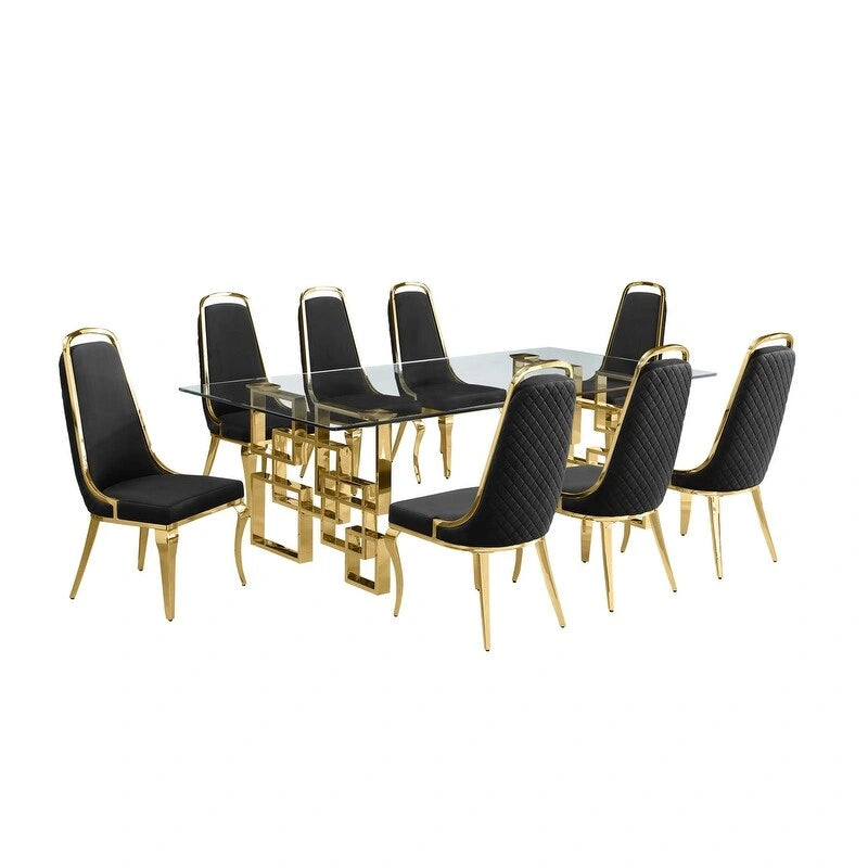 Ensembles de salle à manger avec grande table en verre Meubles de qualité supérieure