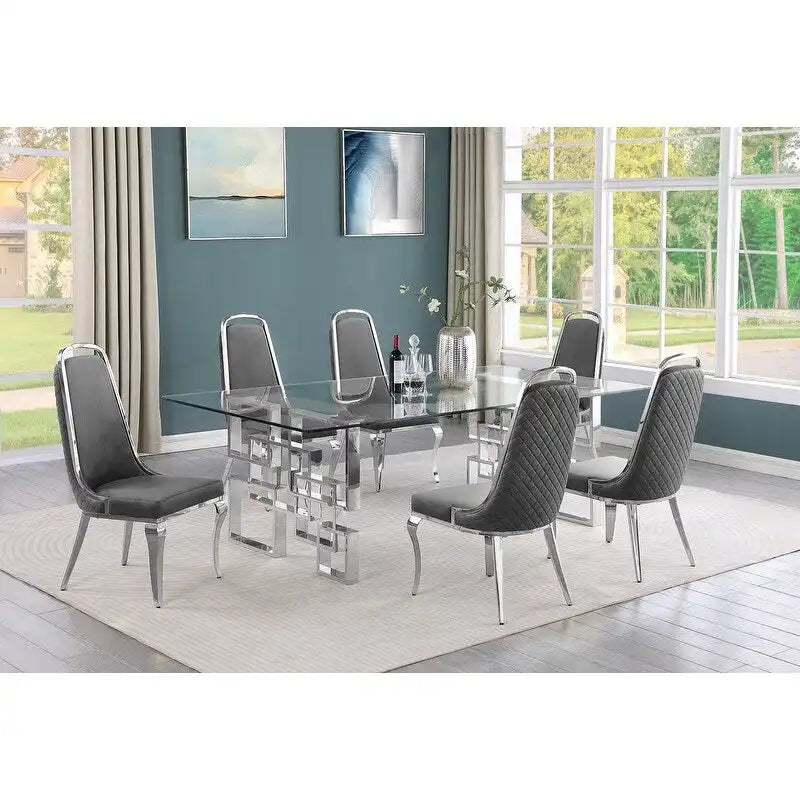Ensembles de salle à manger avec grande table en verre Meubles de qualité supérieure