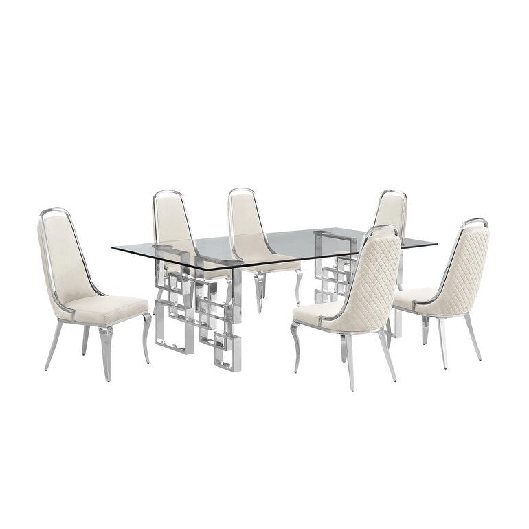 Ensembles de salle à manger avec grande table en verre Meubles de qualité supérieure