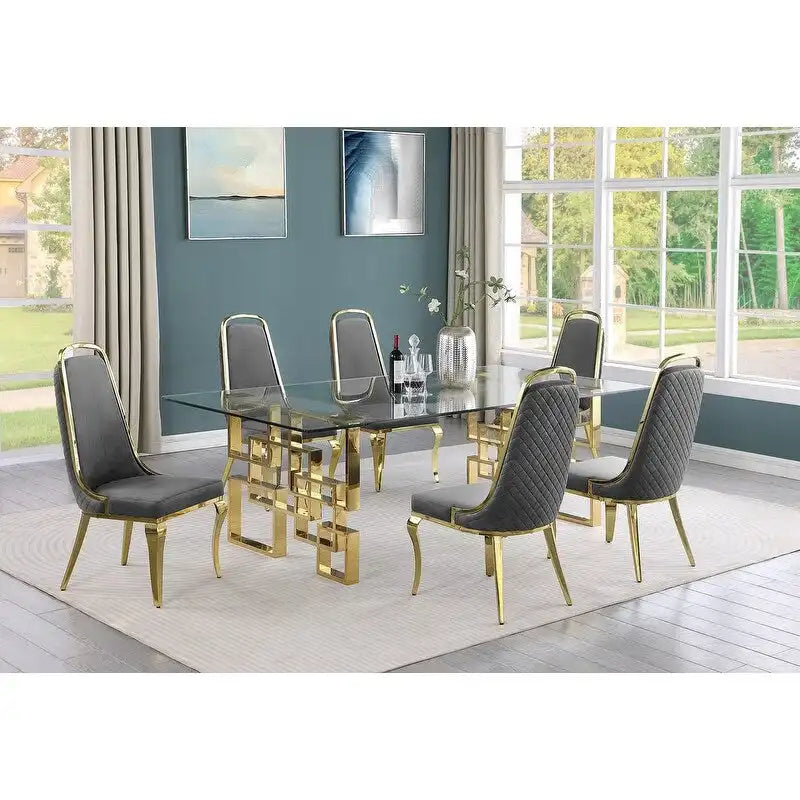 Ensembles de salle à manger avec grande table en verre Meubles de qualité supérieure