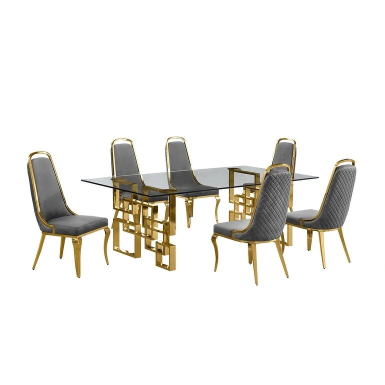 Ensembles de salle à manger avec grande table en verre Meubles de qualité supérieure