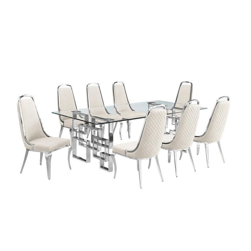 Ensembles de salle à manger avec grande table en verre Meubles de qualité supérieure