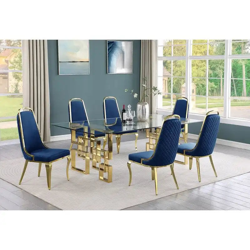 Ensembles de salle à manger avec grande table en verre Meubles de qualité supérieure