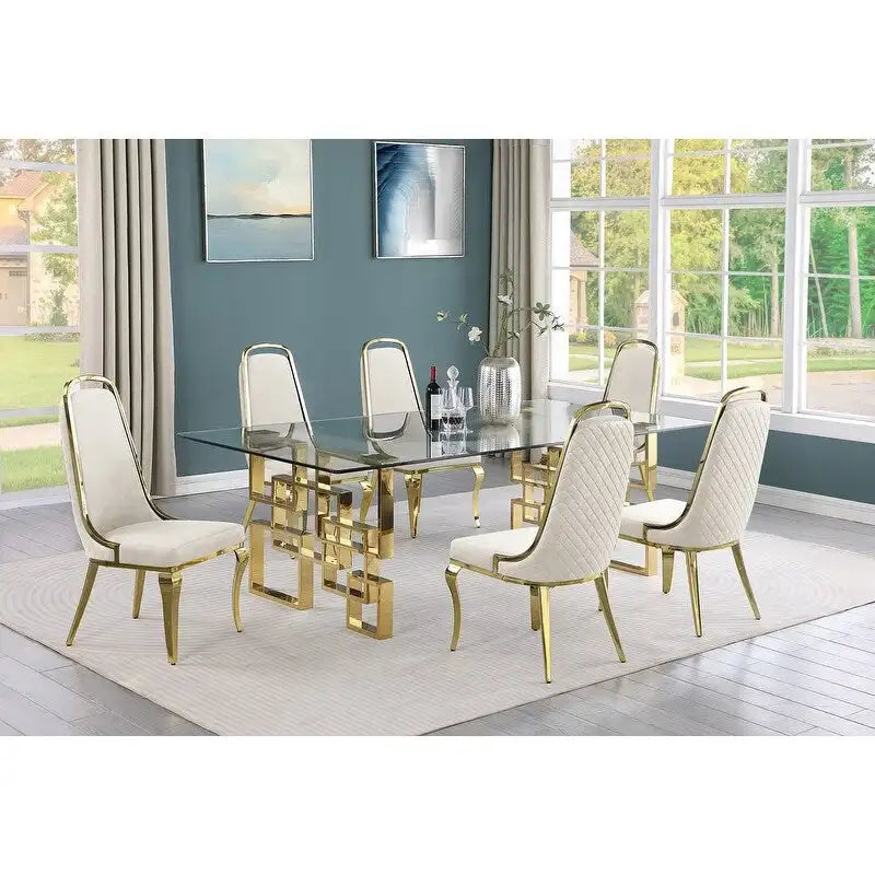 Ensembles de salle à manger avec grande table en verre Meubles de qualité supérieure