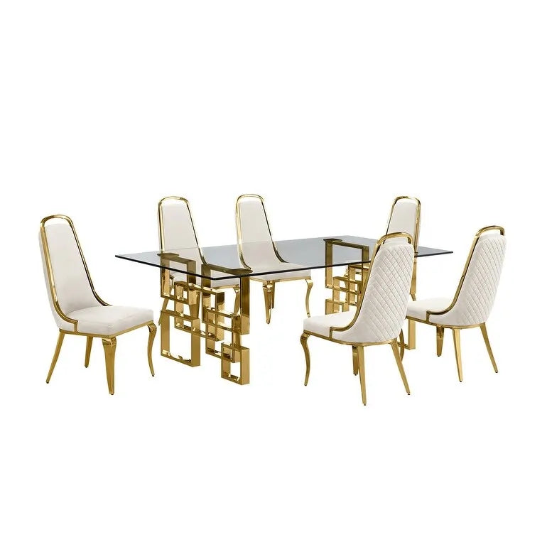 Ensembles de salle à manger avec grande table en verre Meubles de qualité supérieure