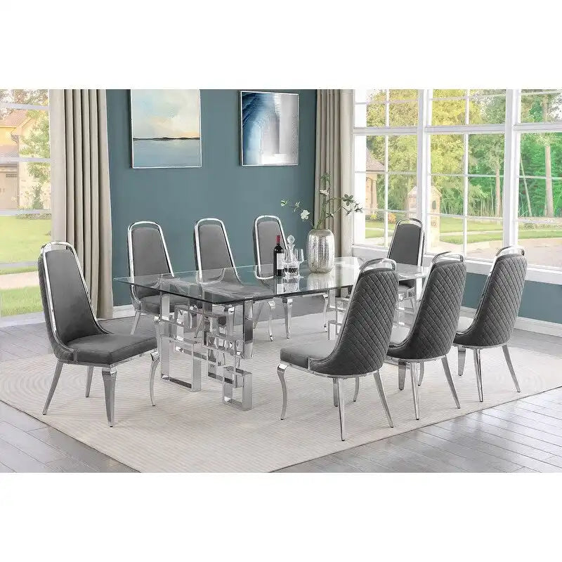 Ensembles de salle à manger avec grande table en verre Meubles de qualité supérieure