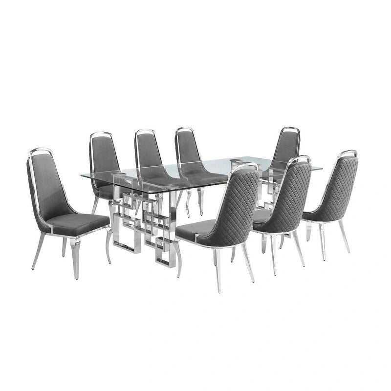 Ensembles de salle à manger avec grande table en verre Meubles de qualité supérieure
