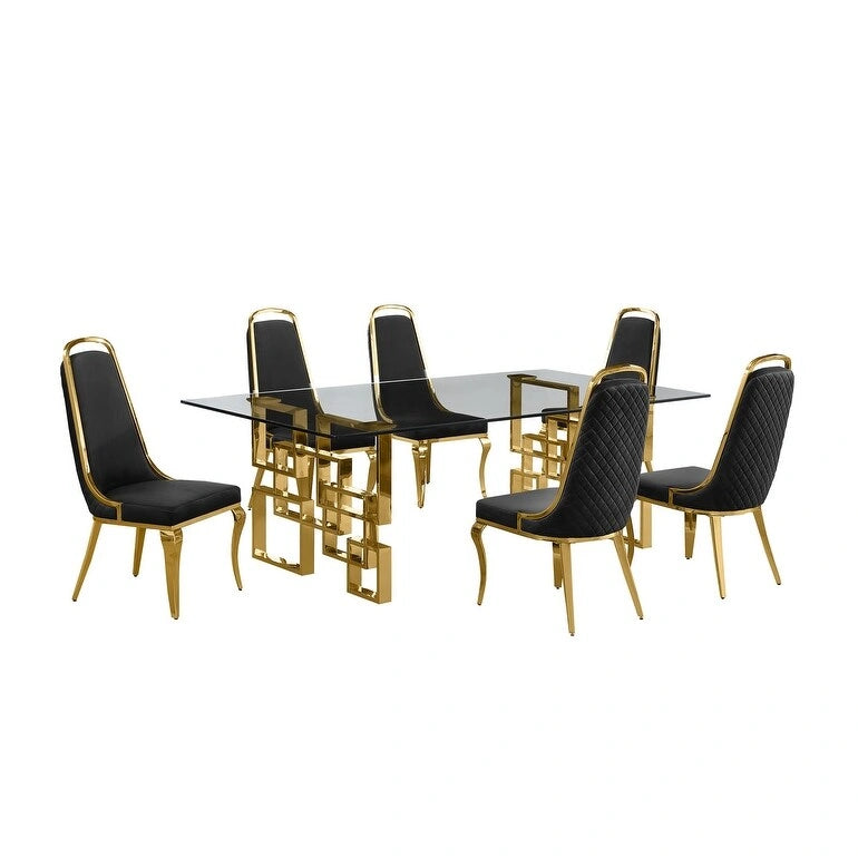 Ensembles de salle à manger avec grande table en verre Meubles de qualité supérieure