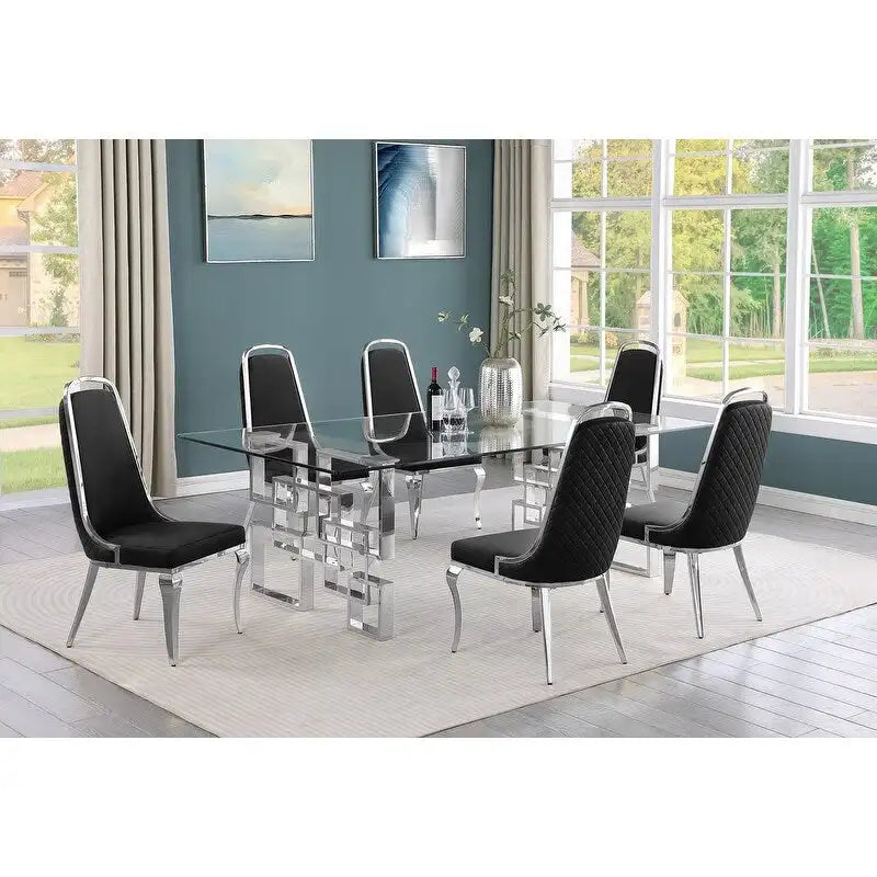 Ensembles de salle à manger avec grande table en verre Meubles de qualité supérieure