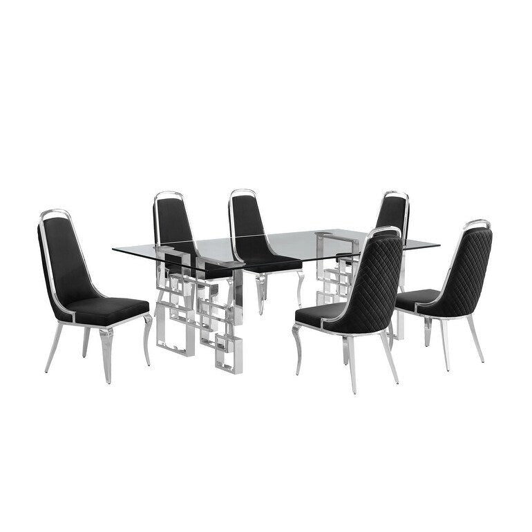 Ensembles de salle à manger avec grande table en verre Meubles de qualité supérieure
