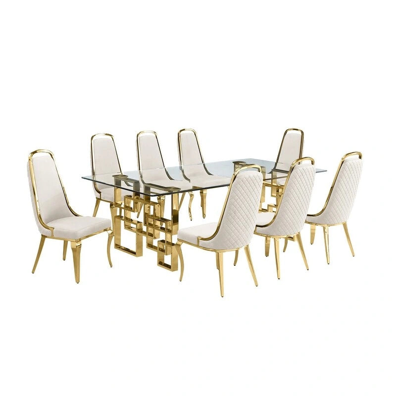 Ensembles de salle à manger avec grande table en verre Meubles de qualité supérieure