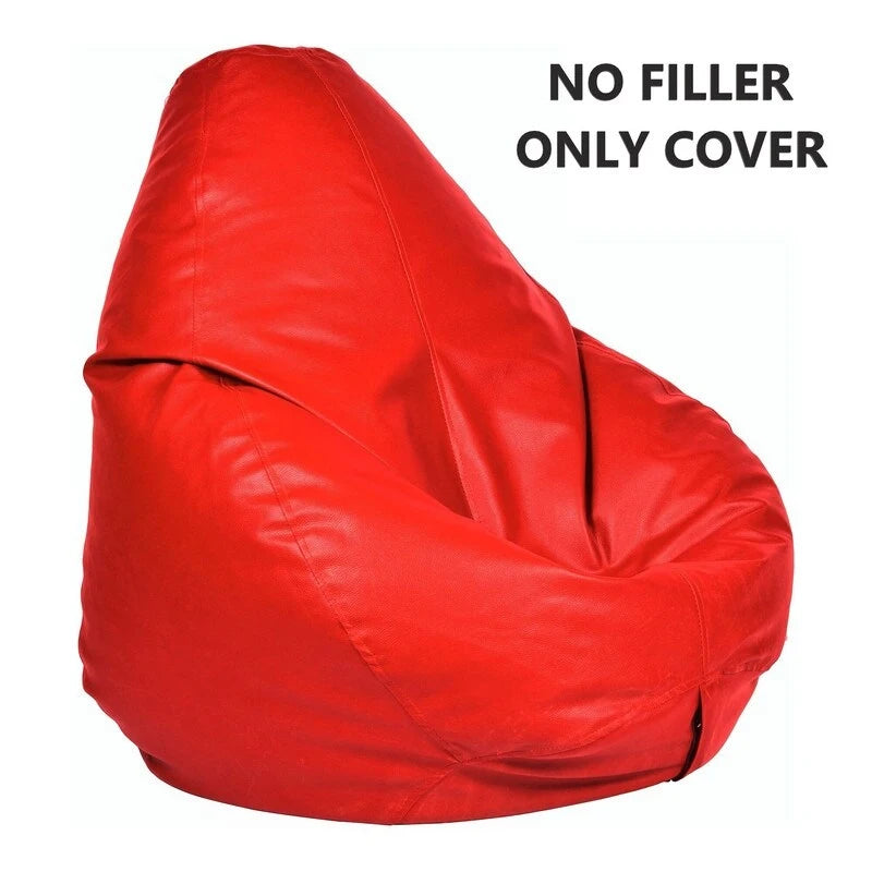 Pouf en similicuir, garnissage non inclus, idéal pour enfants et adolescents, par Ample Decor