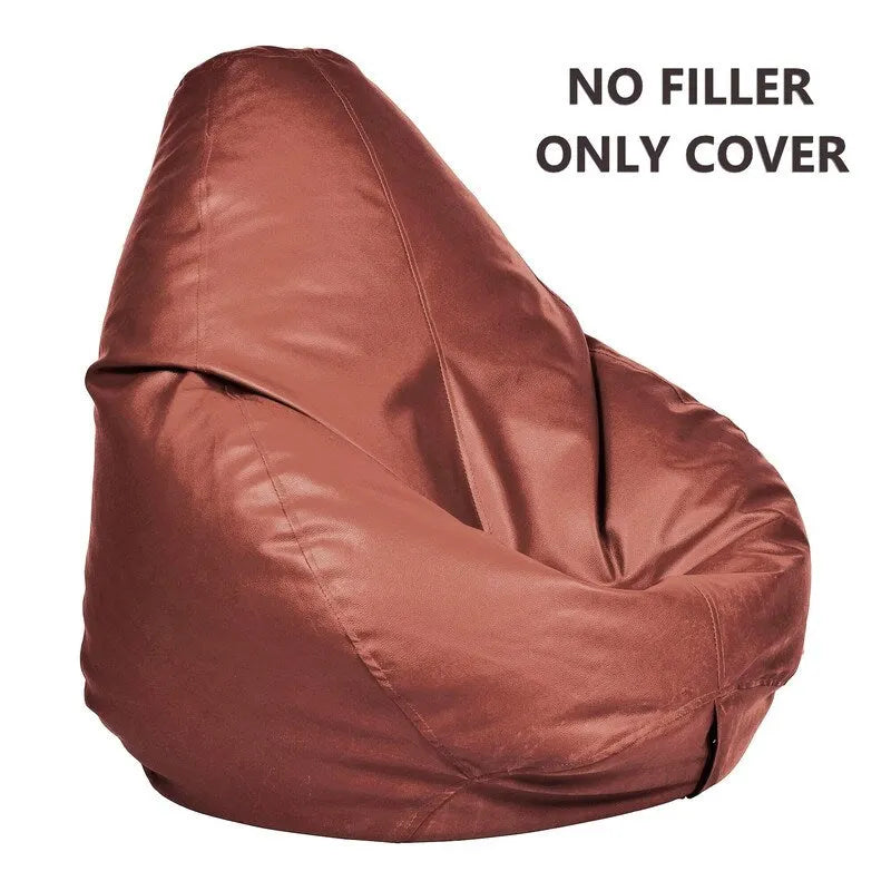 Pouf en similicuir, garnissage non inclus, idéal pour enfants et adolescents, par Ample Decor