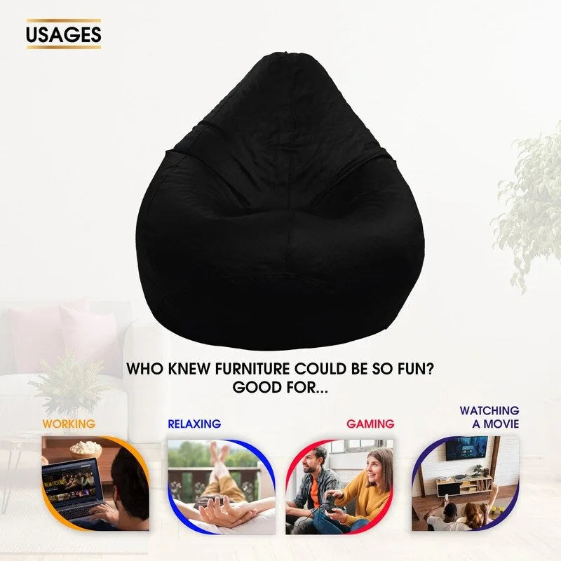 Pouf en similicuir, garnissage non inclus, idéal pour enfants et adolescents, par Ample Decor