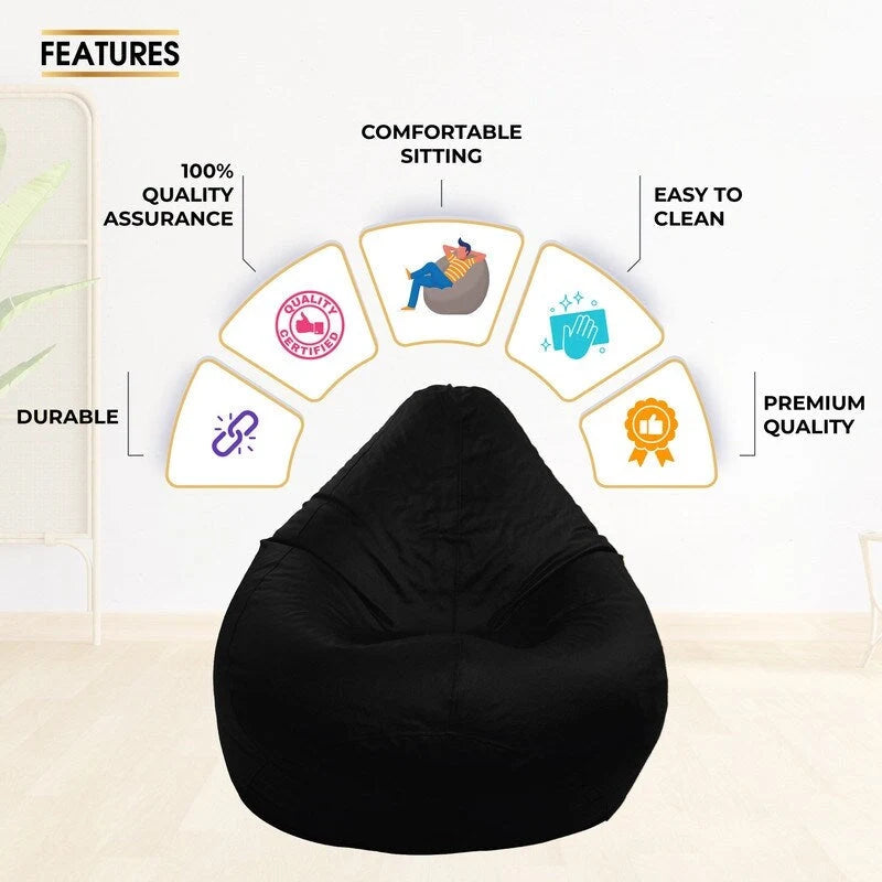 Pouf en similicuir, garnissage non inclus, idéal pour enfants et adolescents, par Ample Decor