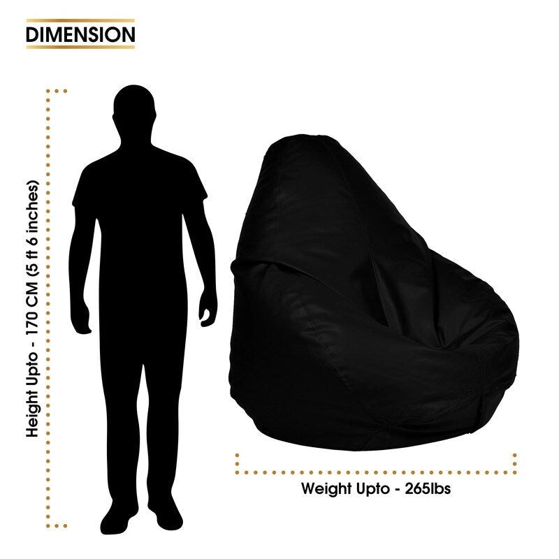 Pouf en similicuir, garnissage non inclus, idéal pour enfants et adolescents, par Ample Decor