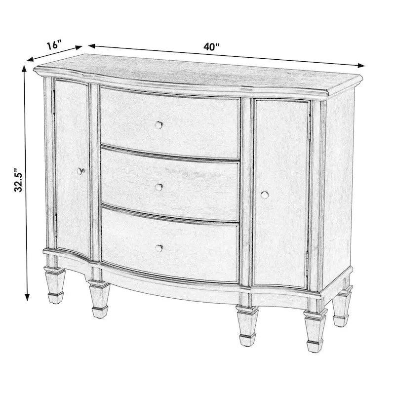 Meuble d'appoint Sheffield à 3 tiroirs et 2 portes