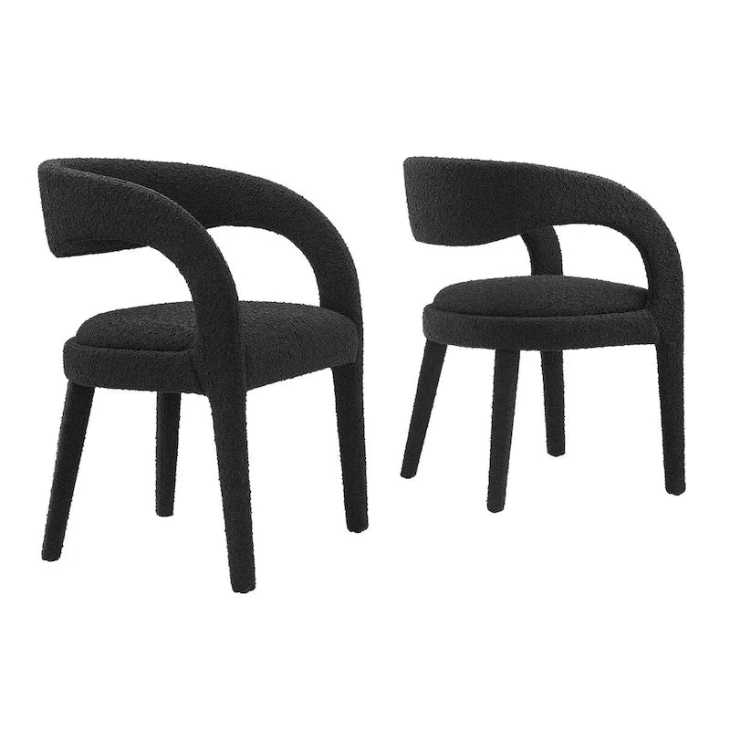 Pinnacle Boucle Chaises de salle à manger rembourrées — Lot de deux