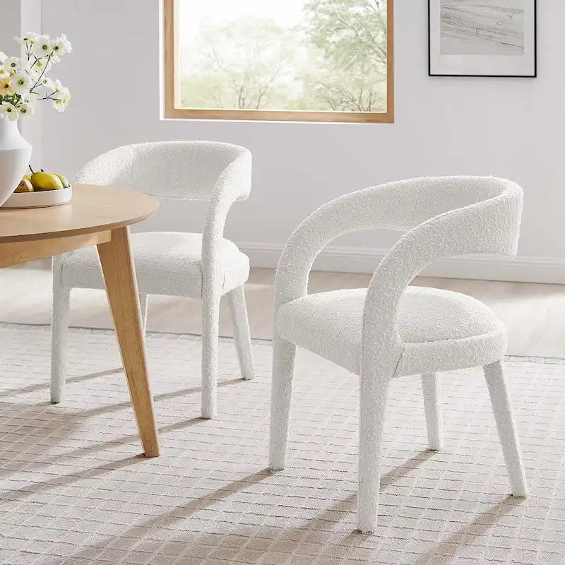 Pinnacle Boucle Chaises de salle à manger rembourrées — Lot de deux