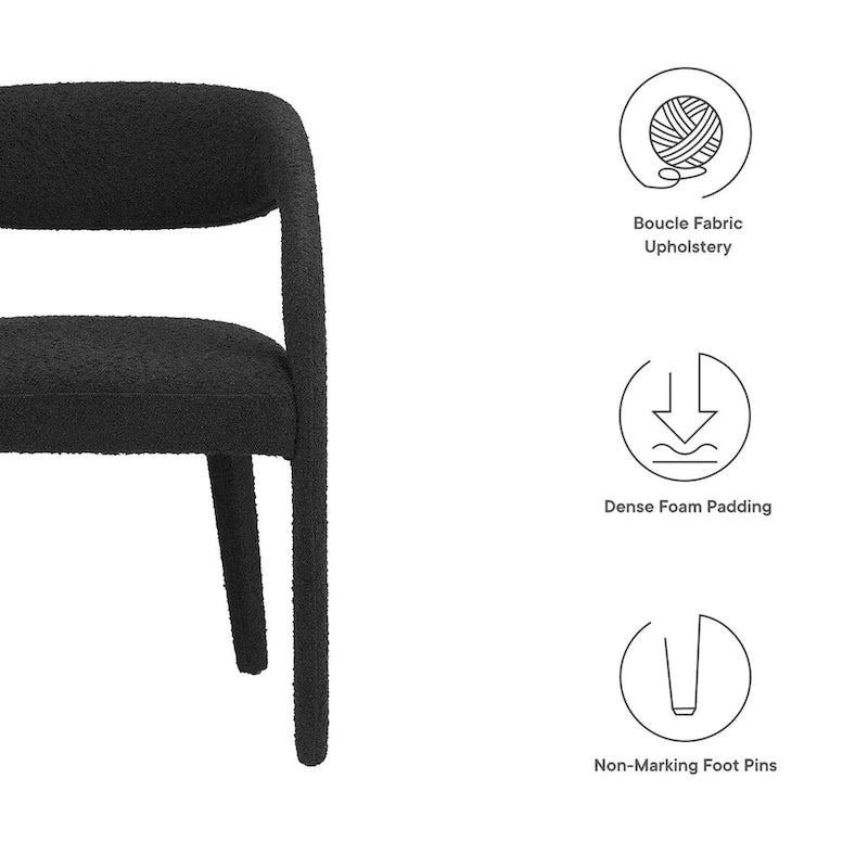 Pinnacle Boucle Chaises de salle à manger rembourrées — Lot de deux