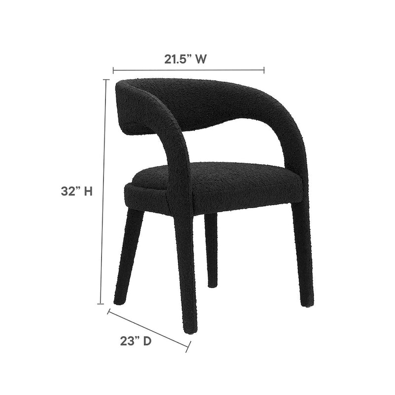 Pinnacle Boucle Chaises de salle à manger rembourrées — Lot de deux