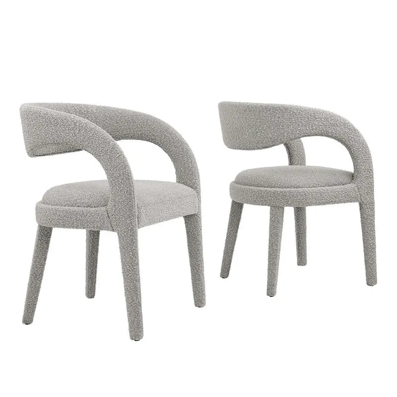 Pinnacle Boucle Chaises de salle à manger rembourrées — Lot de deux