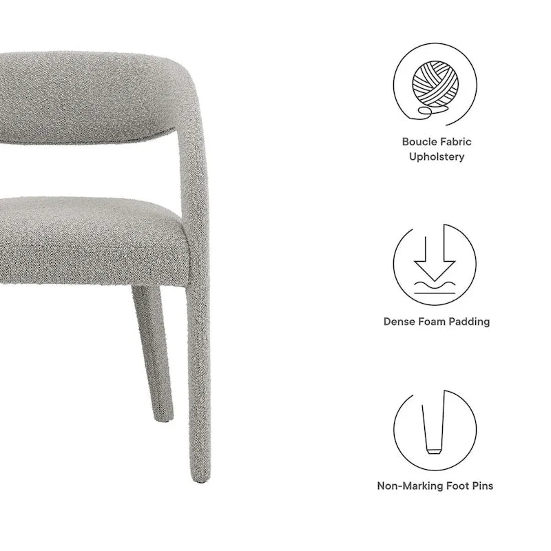 Pinnacle Boucle Chaises de salle à manger rembourrées — Lot de deux