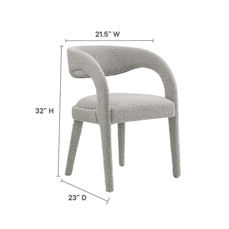Pinnacle Boucle Chaises de salle à manger rembourrées — Lot de deux