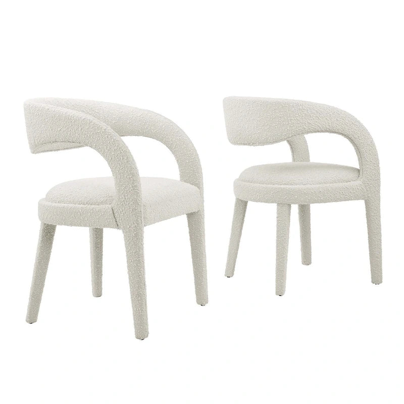 Pinnacle Boucle Chaises de salle à manger rembourrées — Lot de deux