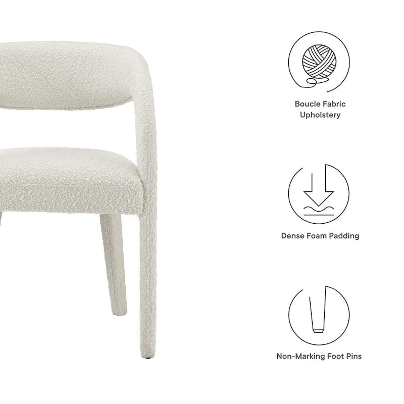 Pinnacle Boucle Chaises de salle à manger rembourrées — Lot de deux