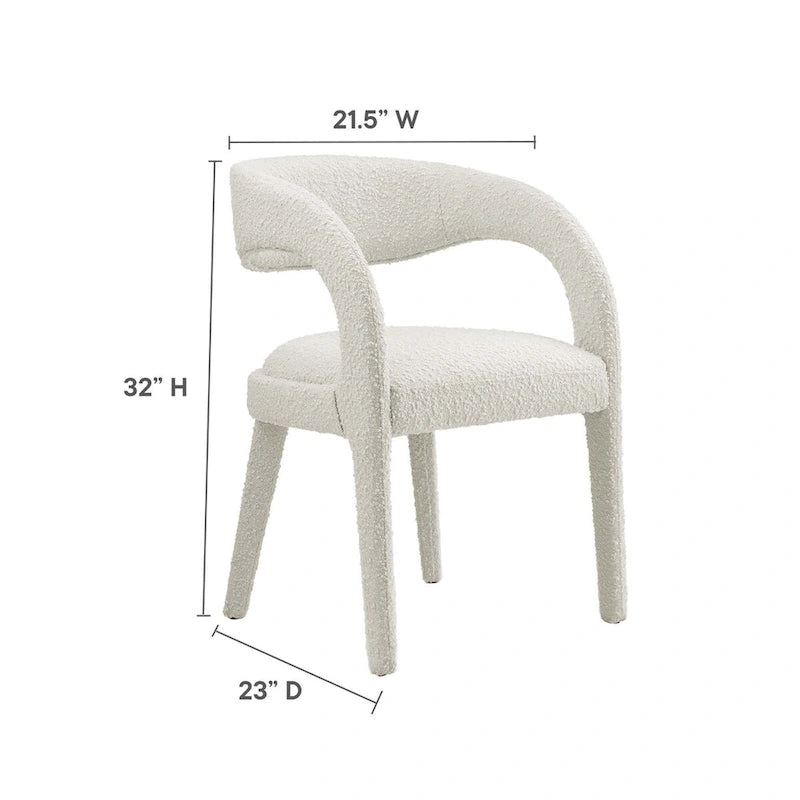 Pinnacle Boucle Chaises de salle à manger rembourrées — Lot de deux