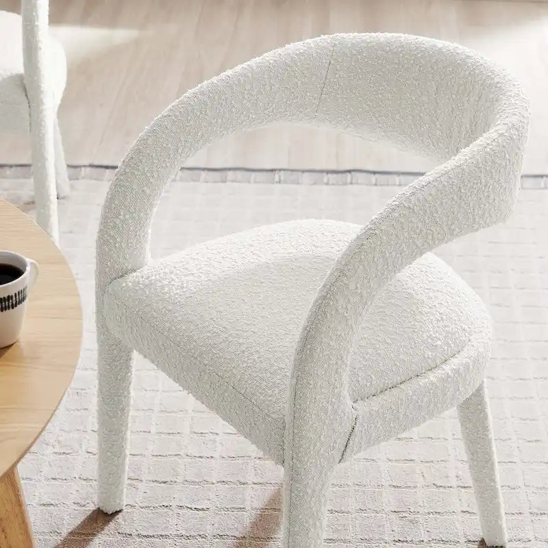 Pinnacle Boucle Chaises de salle à manger rembourrées — Lot de deux