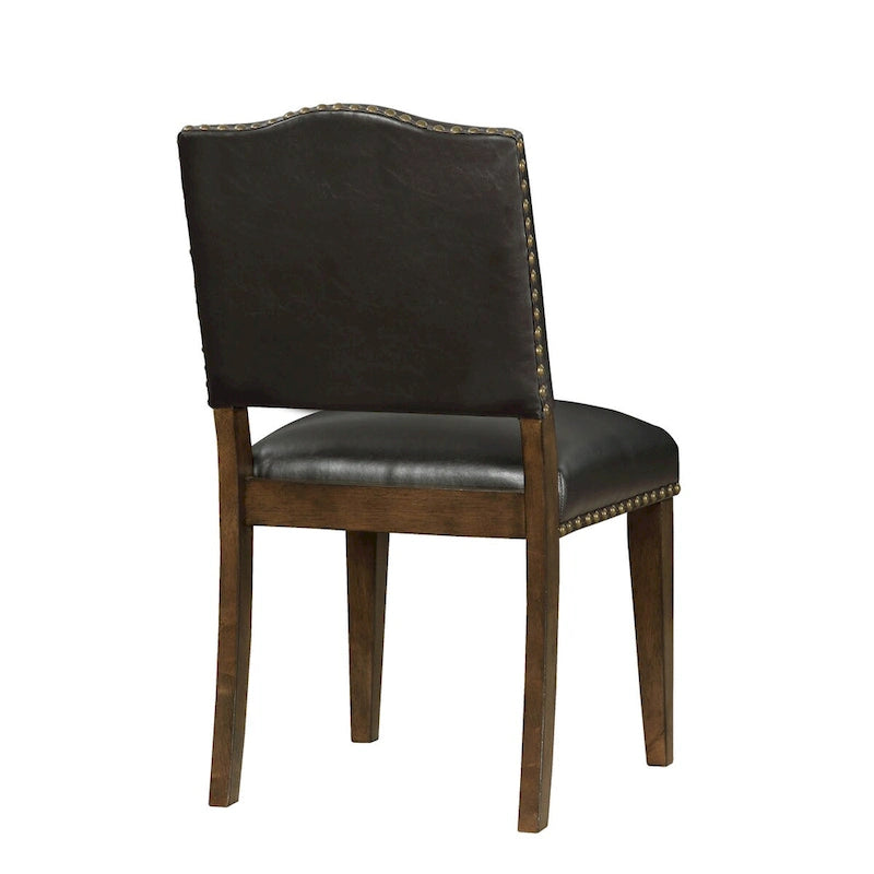 Chaise de salle à manger en similicuir avec clous décoratifs (Lot de 2)