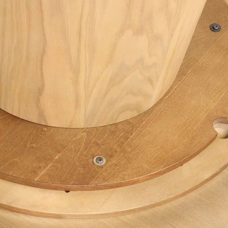 Table à manger ronde sur pied en chêne massif de 52 po