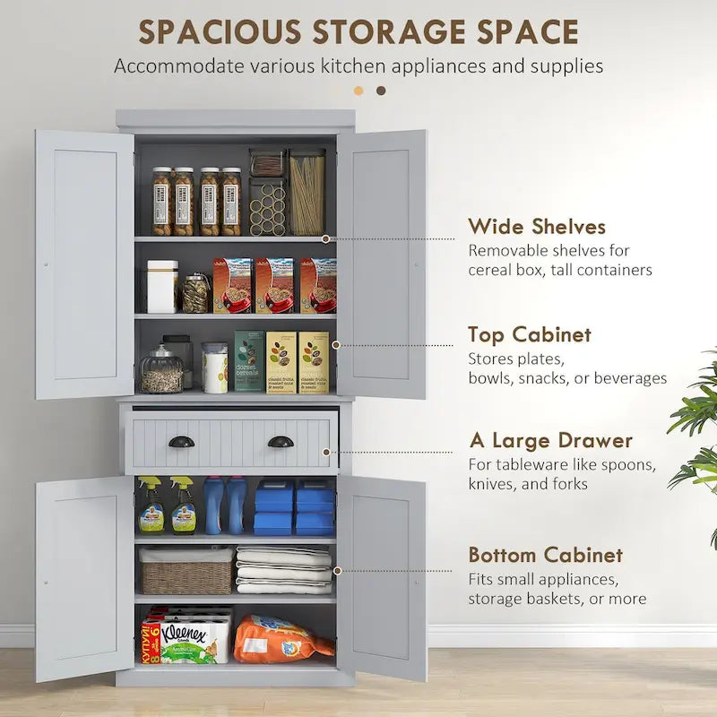 Élément de rangement de cuisine/garde-manger à 4 portes de haute qualité pour la maison