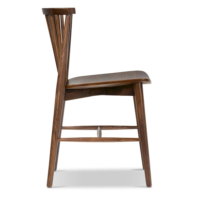Chaise de salle à manger Ligna Poly & Bark - Dossier en bois tourné avec cadre en bois massif