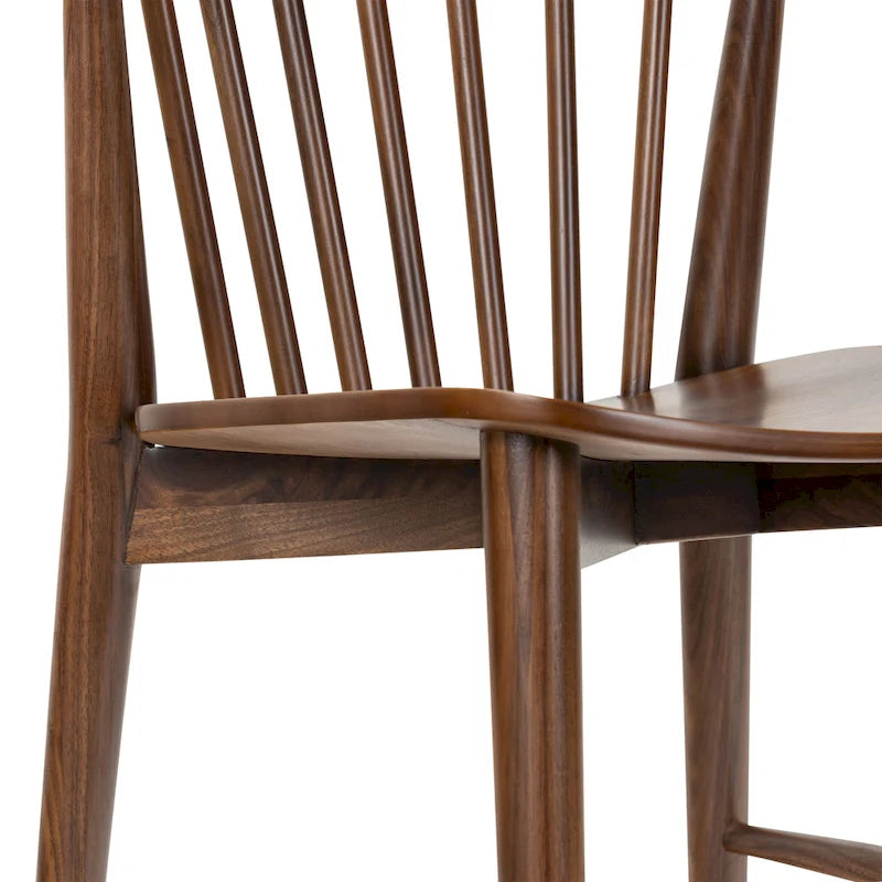 Chaise de salle à manger Ligna Poly & Bark - Dossier en bois tourné avec cadre en bois massif