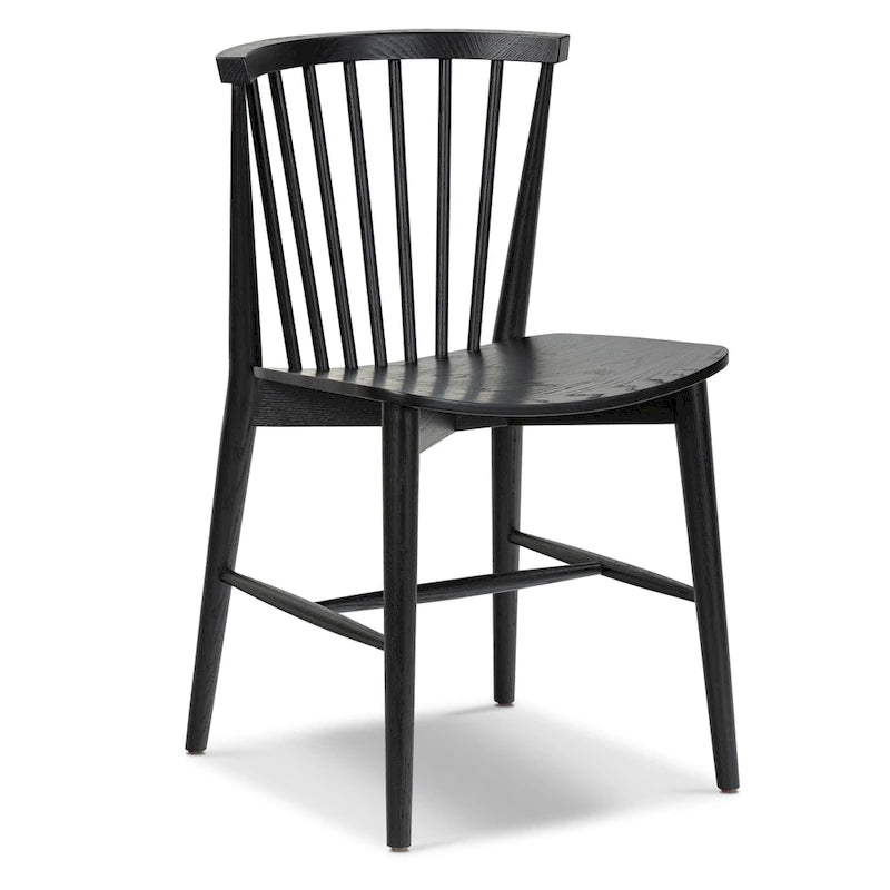 Chaise de salle à manger Ligna Poly & Bark - Dossier en bois tourné avec cadre en bois massif