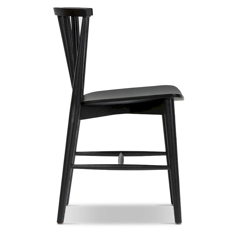 Chaise de salle à manger Ligna Poly & Bark - Dossier en bois tourné avec cadre en bois massif