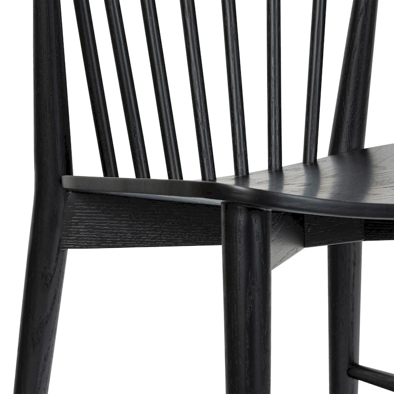 Chaise de salle à manger Ligna Poly & Bark - Dossier en bois tourné avec cadre en bois massif