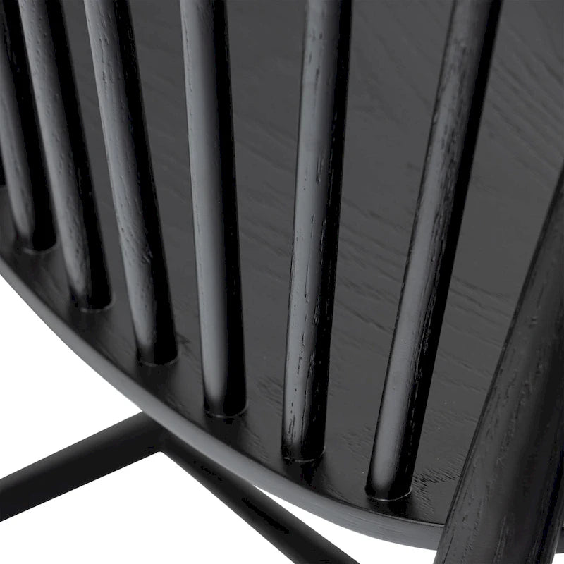 Chaise de salle à manger Ligna Poly & Bark - Dossier en bois tourné avec cadre en bois massif