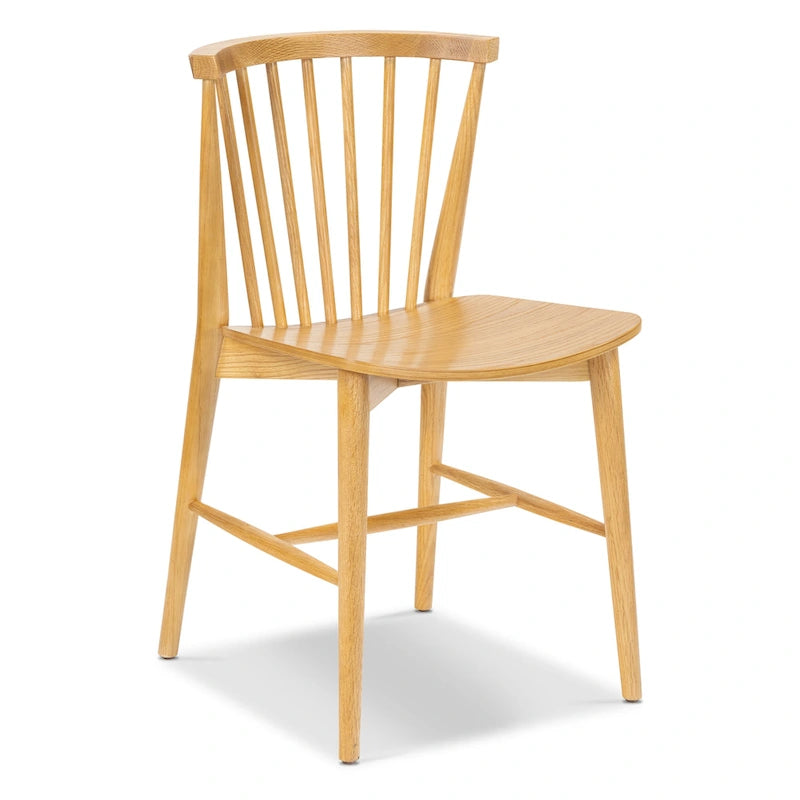 Chaise de salle à manger Ligna Poly & Bark - Dossier en bois tourné avec cadre en bois massif