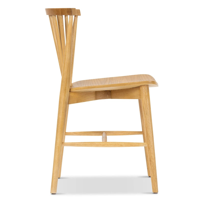 Chaise de salle à manger Ligna Poly & Bark - Dossier en bois tourné avec cadre en bois massif