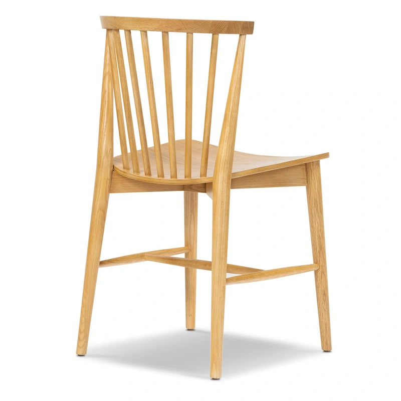 Chaise de salle à manger Ligna Poly & Bark - Dossier en bois tourné avec cadre en bois massif