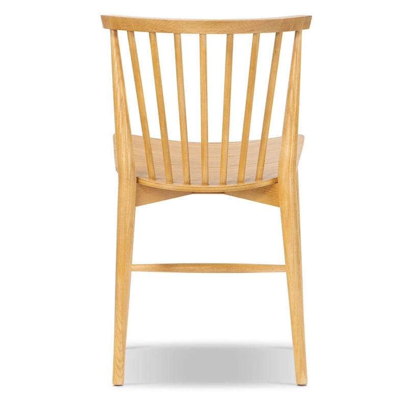 Chaise de salle à manger Ligna Poly & Bark - Dossier en bois tourné avec cadre en bois massif