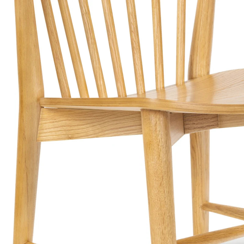 Chaise de salle à manger Ligna Poly & Bark - Dossier en bois tourné avec cadre en bois massif