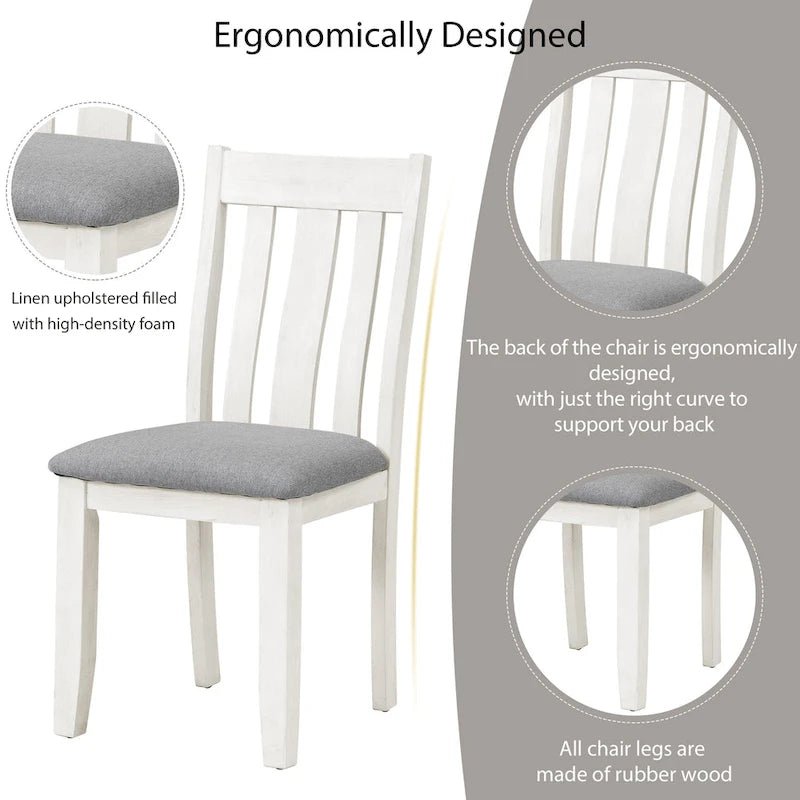 Ensemble de salle à manger 7 pièces avec table extensible et 6 chaises