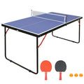 Table de Tennis de Table Pliable et Portable avec Filet et 2 Raquettes de Ping-Pong pour Jeu Intérieur et Extérieur